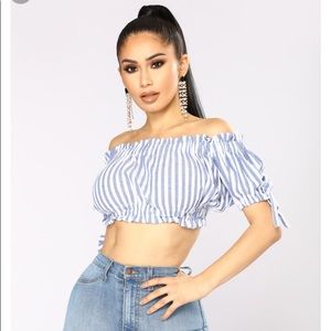 Fashion nova off the shoulder crop top